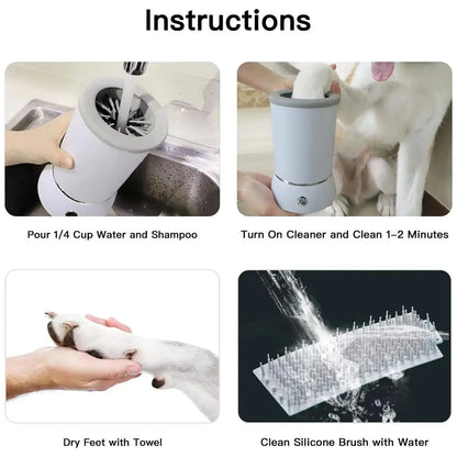 GWAAMB Automatic Pet Paw Cleaner - Electric Foot Washing Machine for Dogs and Cats