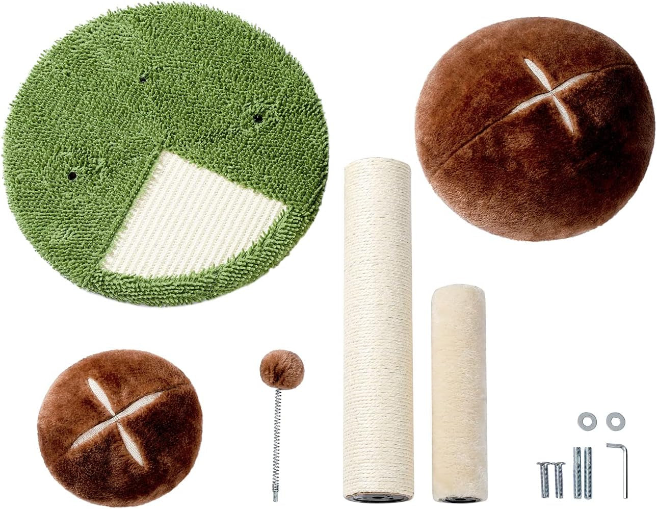 Mushroom-Shaped Cat Scratching Post with Interactive Toy Ball, Natural Sisal Design for Kittens and Small Cats